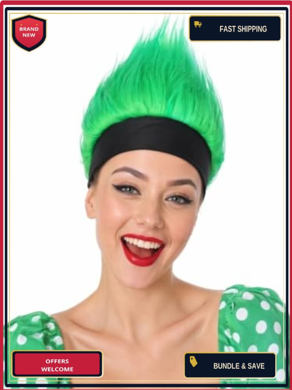 Funny Headband Wig Hat Synthetic Fiber Integrated Design for Spirit Week
